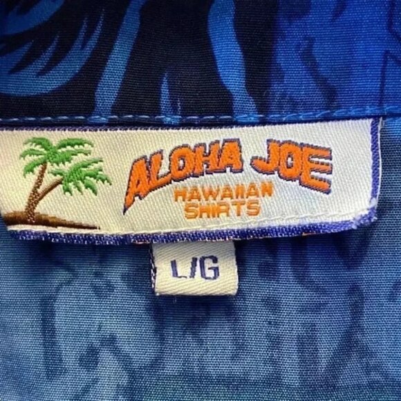 Aloha Joe Mens Hawaiian Shirt Short Sleeves Blue Size Large - Picture 9 of 15